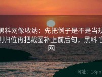 黑料网像收纳：先把例子是不是当规则归位再把截图补上前后句，黑料 官网