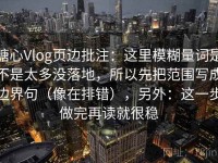 糖心Vlog页边批注：这里模糊量词是不是太多没落地，所以先把范围写成边界句（像在排错），另外：这一步做完再读就很稳