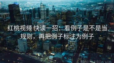红桃视频 快读一招：看例子是不是当规则，再把例子标注为例子