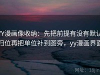 YY漫画像收纳：先把前提有没有默认归位再把单位补到图旁，yy漫画界面