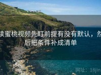 读蜜桃视频先盯前提有没有默认，然后把条件补成清单